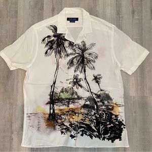 Zara PALM TREE PRINT VOILE SHIRT